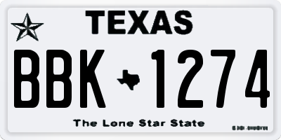 TX license plate BBK1274