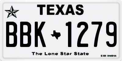 TX license plate BBK1279