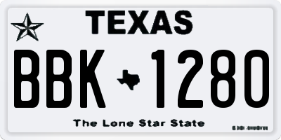 TX license plate BBK1280
