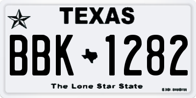 TX license plate BBK1282