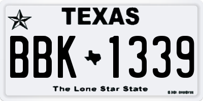 TX license plate BBK1339
