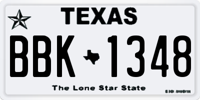 TX license plate BBK1348