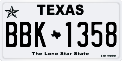 TX license plate BBK1358