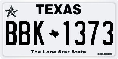 TX license plate BBK1373