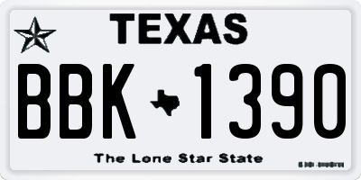 TX license plate BBK1390
