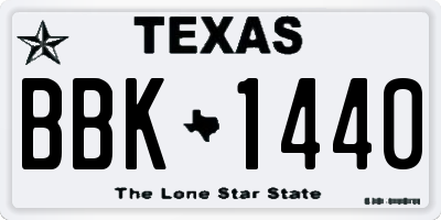 TX license plate BBK1440