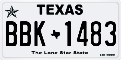 TX license plate BBK1483