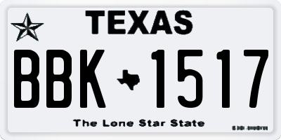 TX license plate BBK1517