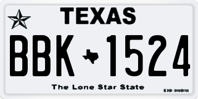 TX license plate BBK1524