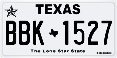 TX license plate BBK1527