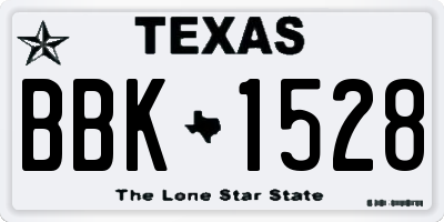 TX license plate BBK1528