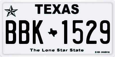 TX license plate BBK1529