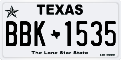 TX license plate BBK1535