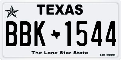 TX license plate BBK1544