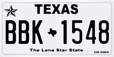 TX license plate BBK1548