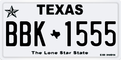 TX license plate BBK1555