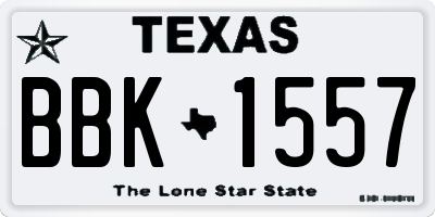 TX license plate BBK1557