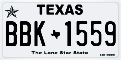 TX license plate BBK1559