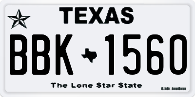 TX license plate BBK1560