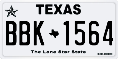 TX license plate BBK1564