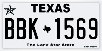 TX license plate BBK1569