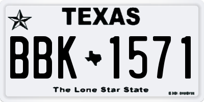 TX license plate BBK1571