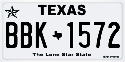 TX license plate BBK1572