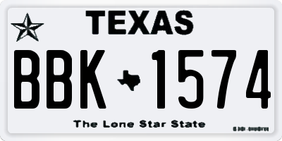 TX license plate BBK1574