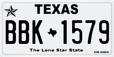 TX license plate BBK1579