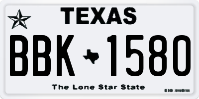 TX license plate BBK1580