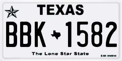 TX license plate BBK1582