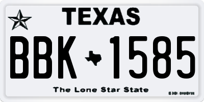 TX license plate BBK1585