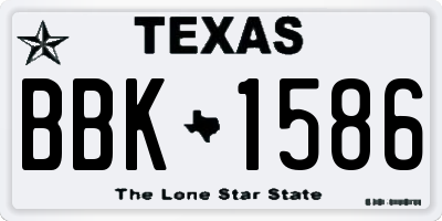 TX license plate BBK1586