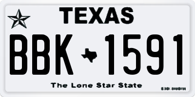 TX license plate BBK1591