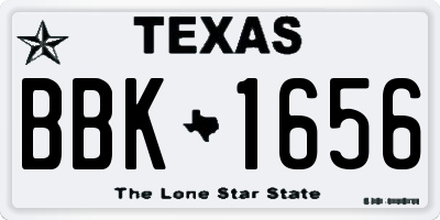 TX license plate BBK1656