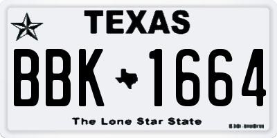TX license plate BBK1664