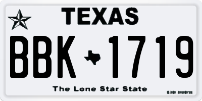 TX license plate BBK1719