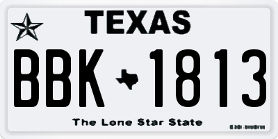 TX license plate BBK1813