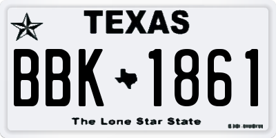 TX license plate BBK1861