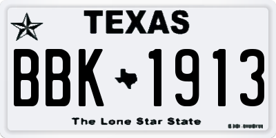 TX license plate BBK1913