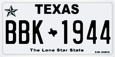 TX license plate BBK1944
