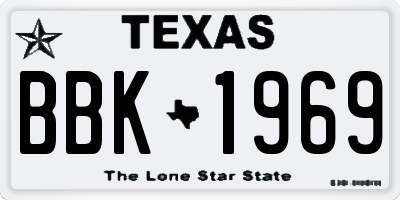 TX license plate BBK1969