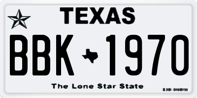 TX license plate BBK1970