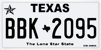 TX license plate BBK2095