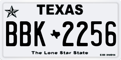 TX license plate BBK2256