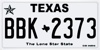 TX license plate BBK2373