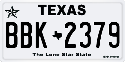 TX license plate BBK2379