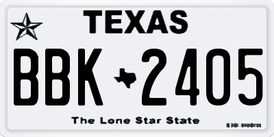 TX license plate BBK2405