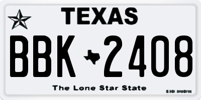TX license plate BBK2408