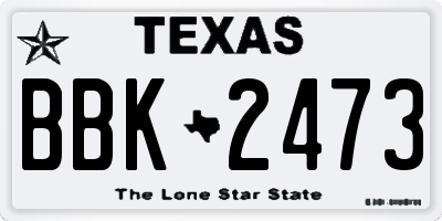 TX license plate BBK2473